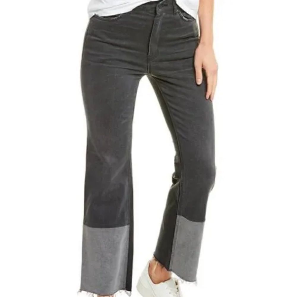 Rebecca Taylor La Vie Stright Leg Jeans Grey Patch Size 26